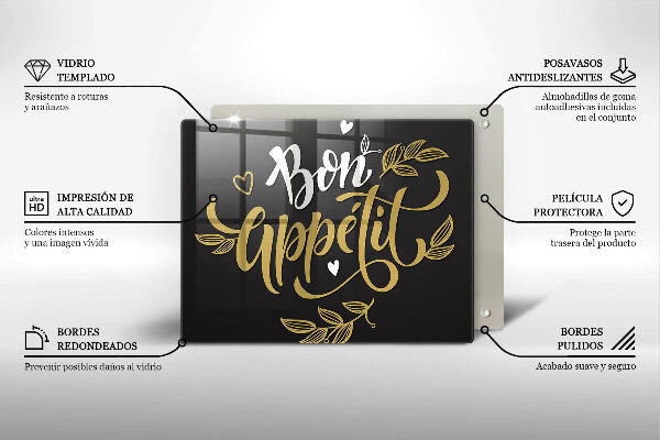 Krájecí prkénko skleněné Bon appetit