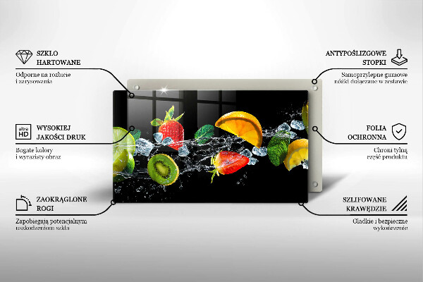 Skleněná deska do kuchyně Ovoce ve vodě