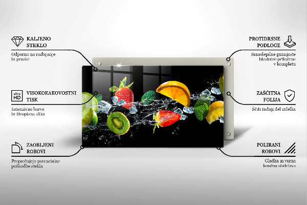 Skleněná deska do kuchyně Ovoce ve vodě