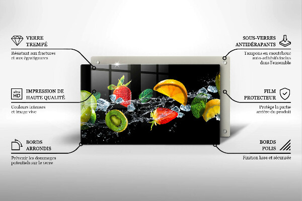 Skleněná deska do kuchyně Ovoce ve vodě