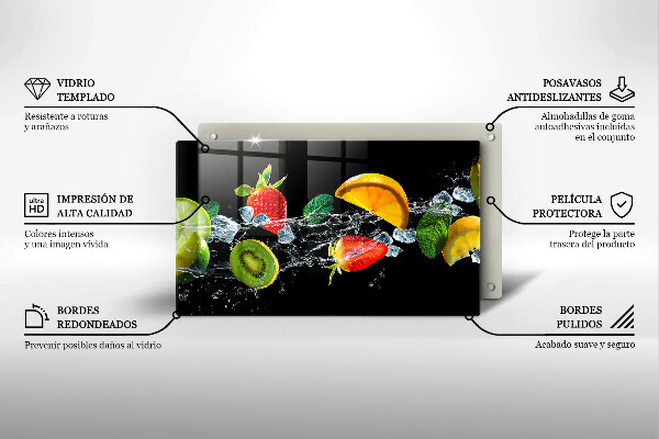 Skleněná deska do kuchyně Ovoce ve vodě