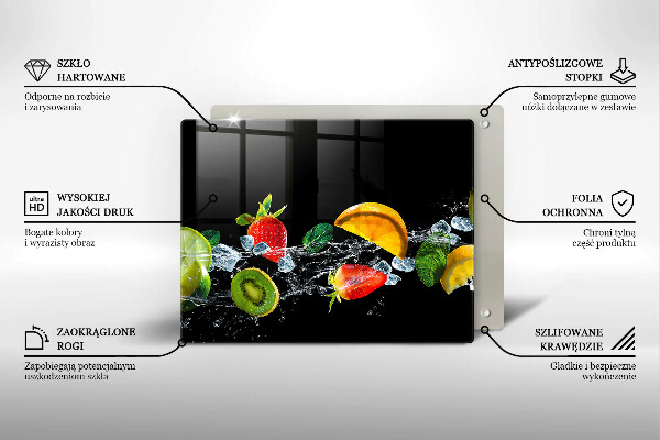 Skleněná deska do kuchyně Ovoce ve vodě