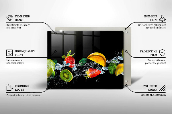 Skleněná deska do kuchyně Ovoce ve vodě