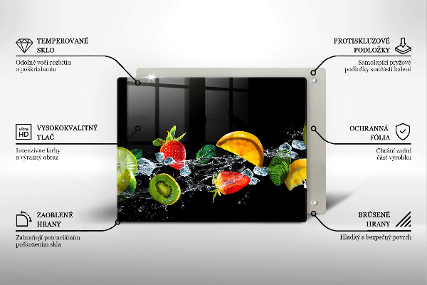 Skleněná deska do kuchyně Ovoce ve vodě