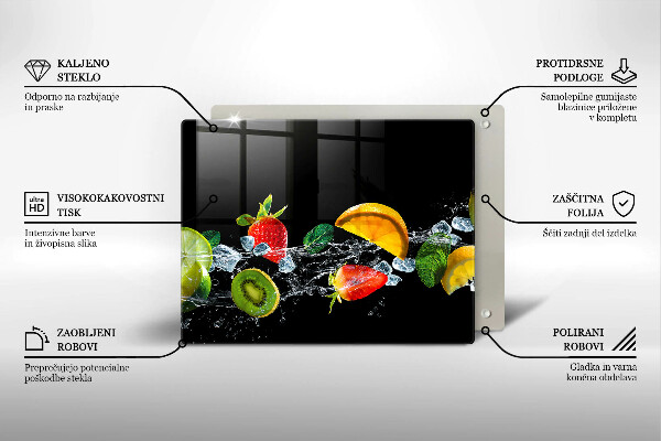 Skleněná deska do kuchyně Ovoce ve vodě