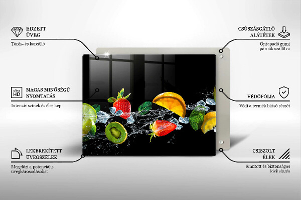 Skleněná deska do kuchyně Ovoce ve vodě