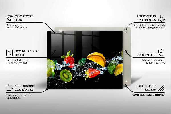 Skleněná deska do kuchyně Ovoce ve vodě