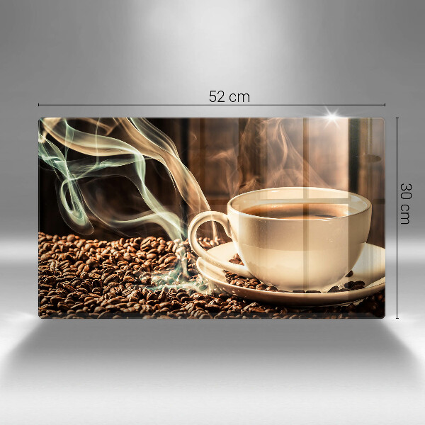 Skleněná deska do kuchyně Šálek a kávová zrna