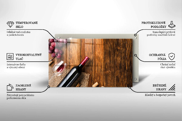 Skleněná deska do kuchyně Láhev červeného vína