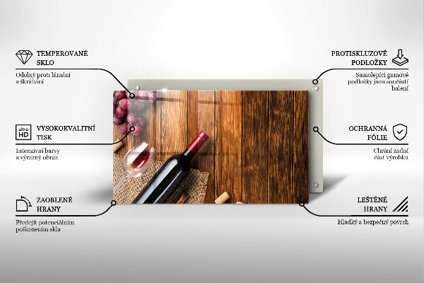 Skleněná deska do kuchyně Láhev červeného vína
