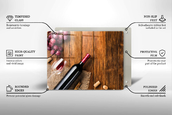 Skleněná deska do kuchyně Láhev červeného vína