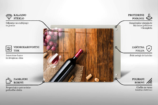 Skleněná deska do kuchyně Láhev červeného vína