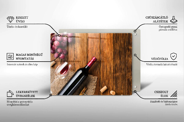 Skleněná deska do kuchyně Láhev červeného vína