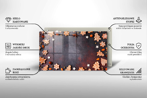 Skleněná deska do kuchyně Perníkové vánoce