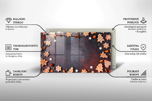 Skleněná deska do kuchyně Perníkové vánoce