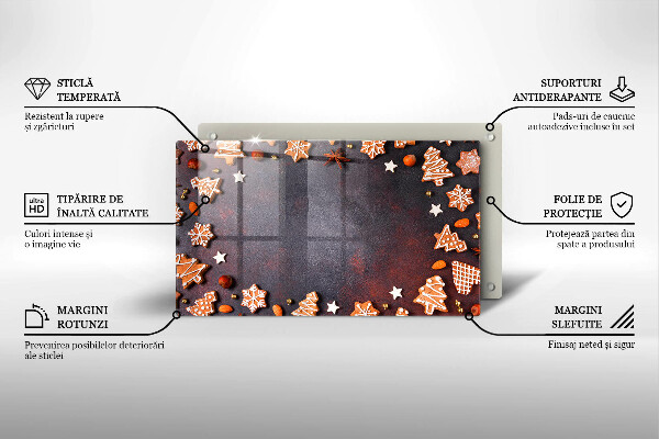 Skleněná deska do kuchyně Perníkové vánoce