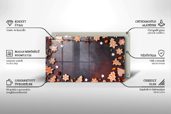 Skleněná deska do kuchyně Perníkové vánoce