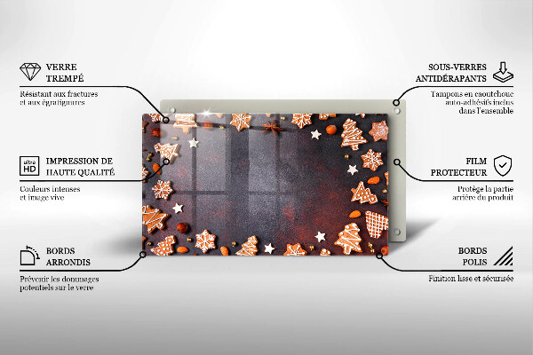 Skleněná deska do kuchyně Perníkové vánoce