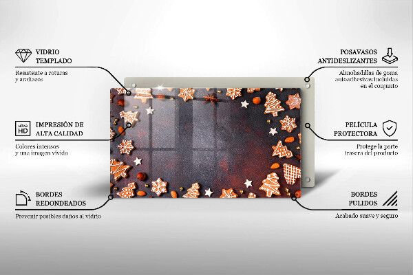 Skleněná deska do kuchyně Perníkové vánoce