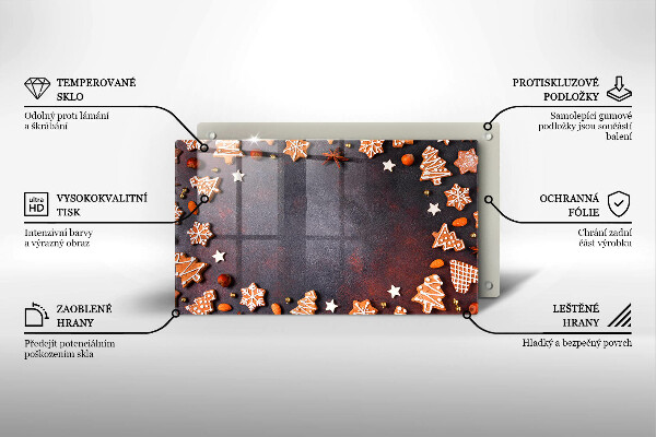 Skleněná deska do kuchyně Perníkové vánoce