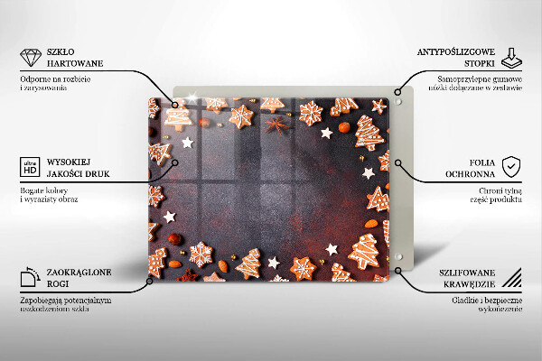 Skleněná deska do kuchyně Perníkové vánoce