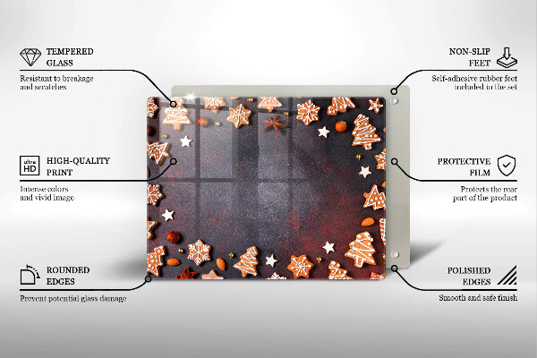 Skleněná deska do kuchyně Perníkové vánoce