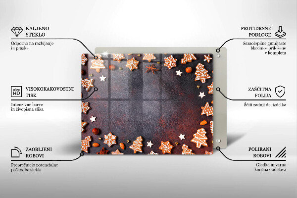 Skleněná deska do kuchyně Perníkové vánoce