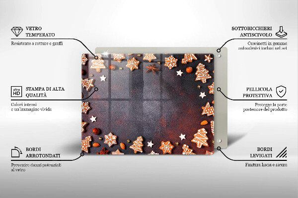 Skleněná deska do kuchyně Perníkové vánoce