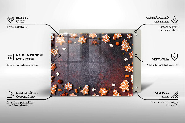 Skleněná deska do kuchyně Perníkové vánoce