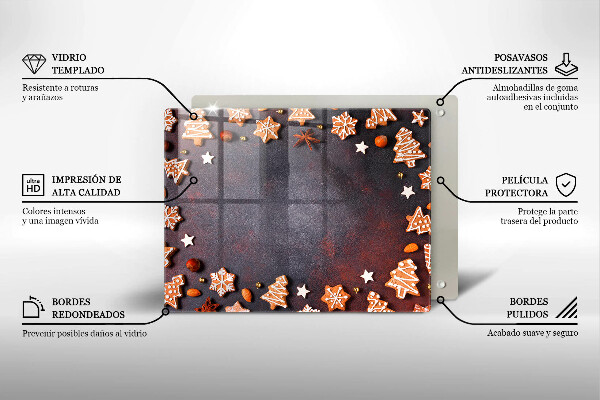 Skleněná deska do kuchyně Perníkové vánoce