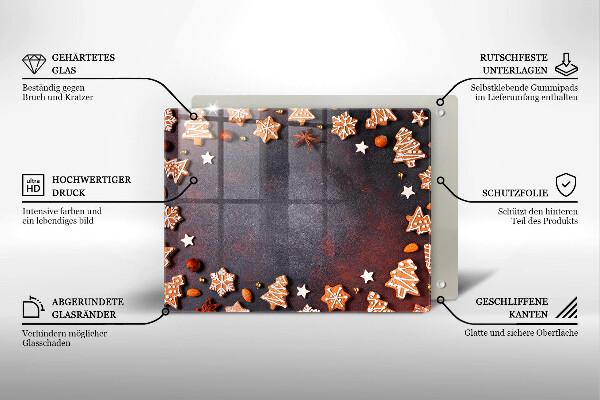 Skleněná deska do kuchyně Perníkové vánoce