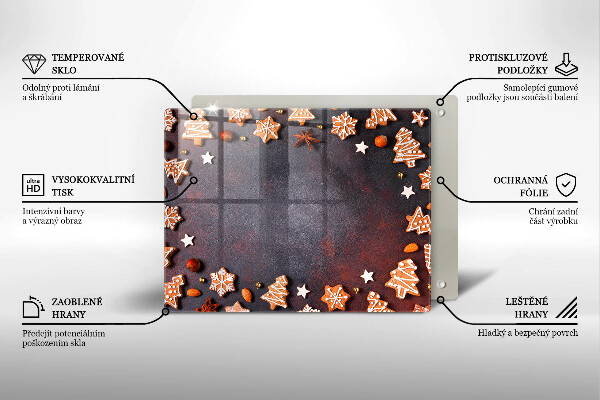 Skleněná deska do kuchyně Perníkové vánoce