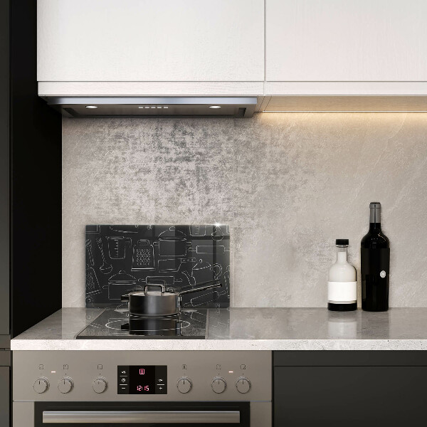 Skleněná deska do kuchyně Kreslené kuchyňské doplňky