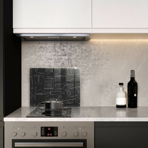 Skleněná deska do kuchyně Kreslené kuchyňské doplňky