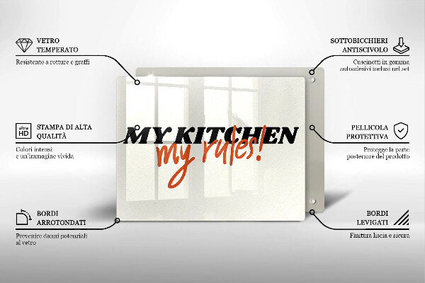Skleněná deska do kuchyně My kitchen my rules