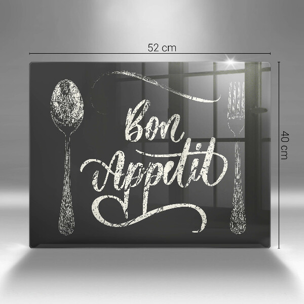 Skleněná deska do kuchyně Bon appetit nápis