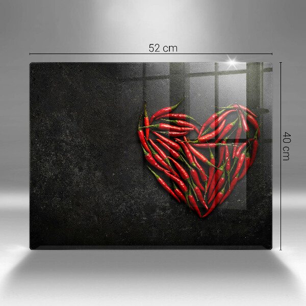 Krájecí prkénko skleněné Chilli paprička srdce