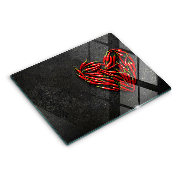 Krájecí prkénko skleněné Chilli paprička srdce