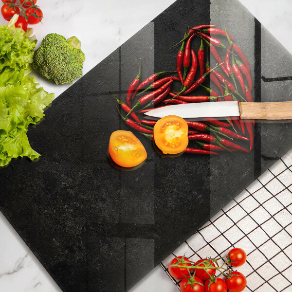 Krájecí prkénko skleněné Chilli paprička srdce