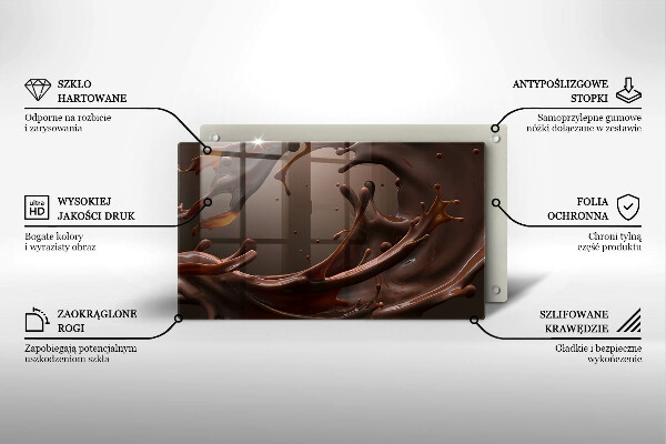 Krájecí prkénko skleněné Tekutá čokoláda