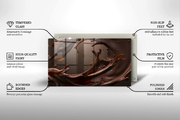 Krájecí prkénko skleněné Tekutá čokoláda