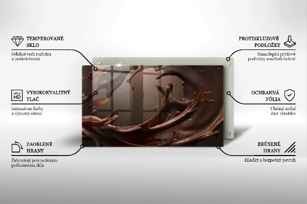 Krájecí prkénko skleněné Tekutá čokoláda