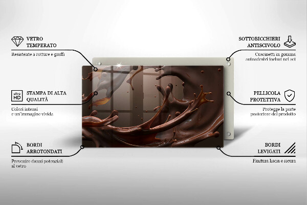 Krájecí prkénko skleněné Tekutá čokoláda