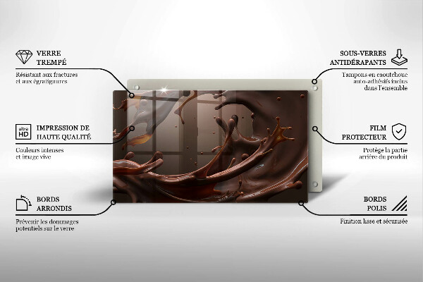 Krájecí prkénko skleněné Tekutá čokoláda