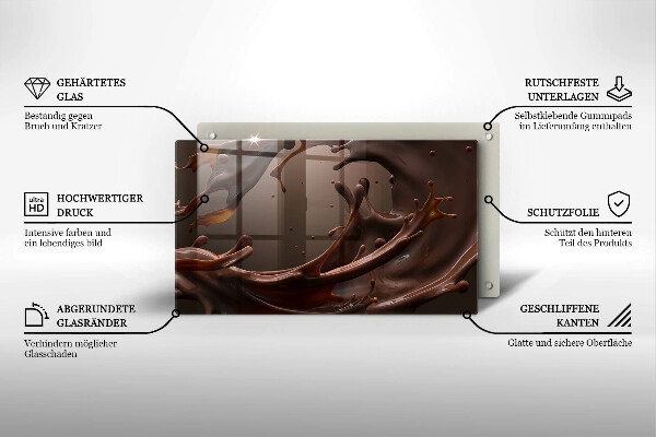 Krájecí prkénko skleněné Tekutá čokoláda