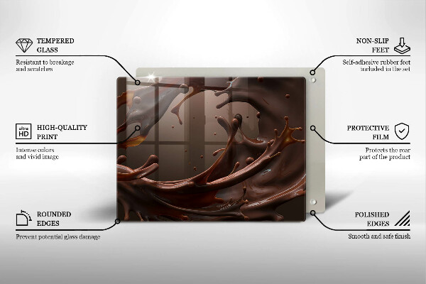 Krájecí prkénko skleněné Tekutá čokoláda