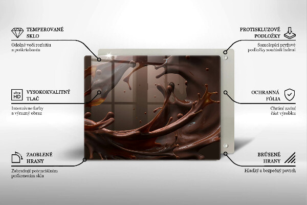 Krájecí prkénko skleněné Tekutá čokoláda