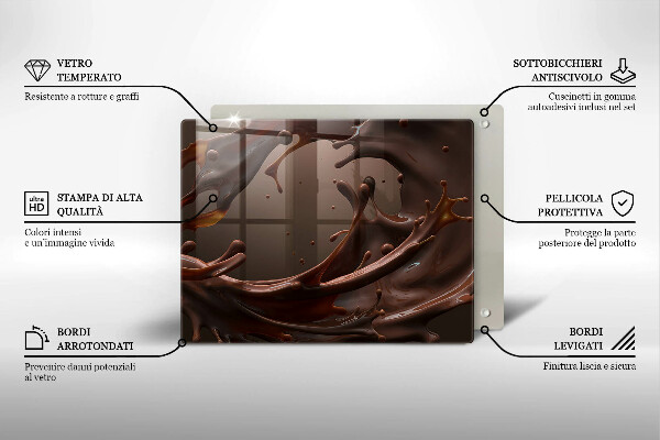 Krájecí prkénko skleněné Tekutá čokoláda