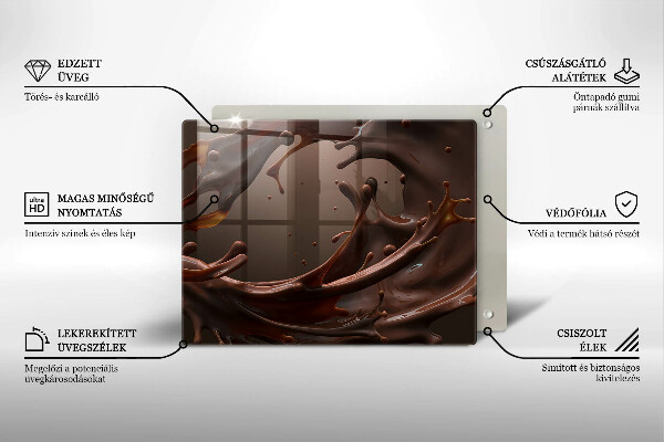 Krájecí prkénko skleněné Tekutá čokoláda