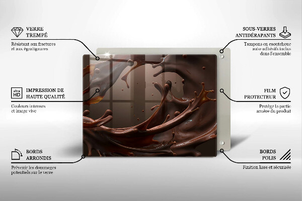 Krájecí prkénko skleněné Tekutá čokoláda